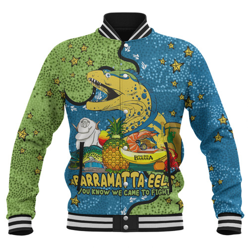Parramatta Eels Custom Baseball Jacket - Australian Big Things Baseball Jacket Parramatta Eels Custom Baseball Jacket - Australian Big Things Baseball Jacket