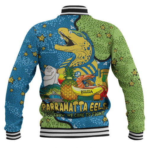 Parramatta Eels Custom Baseball Jacket - Australian Big Things Baseball Jacket Parramatta Eels Custom Baseball Jacket - Australian Big Things Baseball Jacket