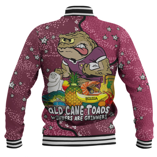 Queensland Cane Toads Custom Baseball Jacket - Australian Big Things Baseball Jacket Queensland Cane Toads Custom Baseball Jacket - Australian Big Things Baseball Jacket