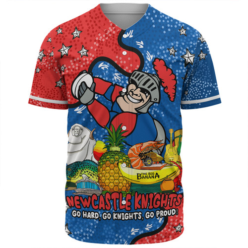 Newcastle Knights Custom Baseball Shirt - Australian Big Things Baseball Shirt Newcastle Knights Custom Baseball Shirt - Australian Big Things Baseball Shirt