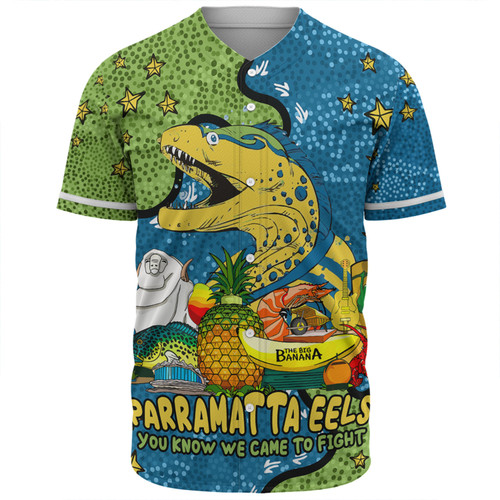 Parramatta Eels Custom Baseball Shirt - Australian Big Things Baseball Shirt Parramatta Eels Custom Baseball Shirt - Australian Big Things Baseball Shirt
