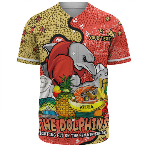 Redcliffe Dolphins Custom Baseball Shirt - Australian Big Things Baseball Shirt