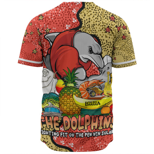 Redcliffe Dolphins Custom Baseball Shirt - Australian Big Things Baseball Shirt Redcliffe Dolphins Custom Baseball Shirt - Australian Big Things Baseball Shirt