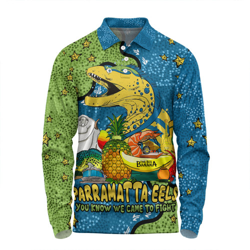 Parramatta Eels Custom Long Sleeve Polo Shirt - Australian Big Things Long Sleeve Polo Shirt Parramatta Eels Custom Long Sleeve Polo Shirt - Australian Big Things Long Sleeve Polo Shirt