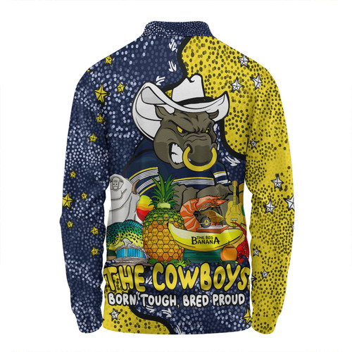 North Queensland Cowboys Custom Long Sleeve Polo Shirt - Australian Big Things Long Sleeve Polo Shirt