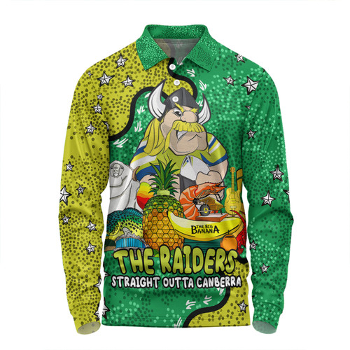 Canberra Raiders Custom Long Sleeve Polo Shirt - Australian Big Things Long Sleeve Polo Shirt Canberra Raiders Custom Long Sleeve Polo Shirt - Australian Big Things Long Sleeve Polo Shirt