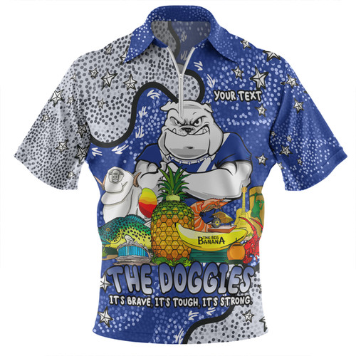 Canterbury-Bankstown Bulldogs Custom Zip Polo Shirt - Australian Big Things Zip Polo Shirt