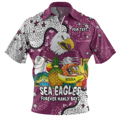 Manly Warringah Sea Eagles Zip Polo Shirt - Australian Big Things Zip Polo Shirt