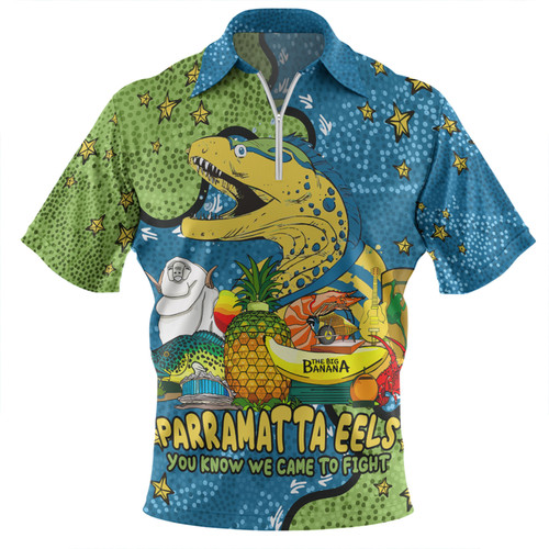 Parramatta Eels Custom Zip Polo Shirt - Australian Big Things Zip Polo Shirt Parramatta Eels Custom Zip Polo Shirt - Australian Big Things Zip Polo Shirt