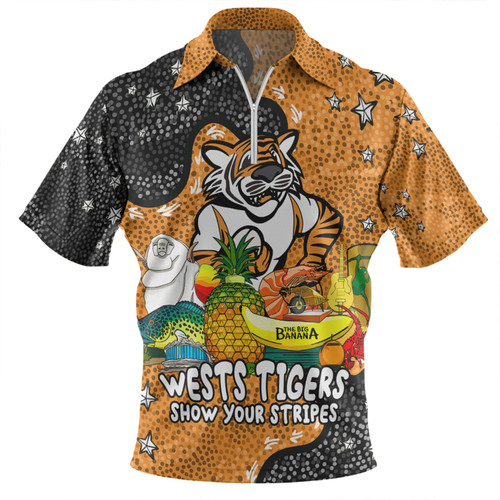 Wests Tigers Custom Zip Polo Shirt - Australian Big Things Zip Polo Shirt Wests Tigers Custom Zip Polo Shirt - Australian Big Things Zip Polo Shirt