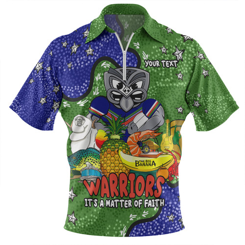 New Zealand Warriors Custom Zip Polo Shirt - Australian Big Things Zip Polo Shirt