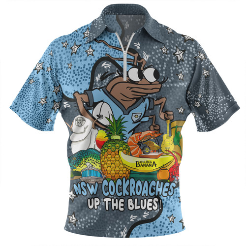 New South Wales Cockroaches Custom Zip Polo Shirt - Australian Big Things Zip Polo Shirt New South Wales Cockroaches Custom Zip Polo Shirt - Australian Big Things Zip Polo Shirt