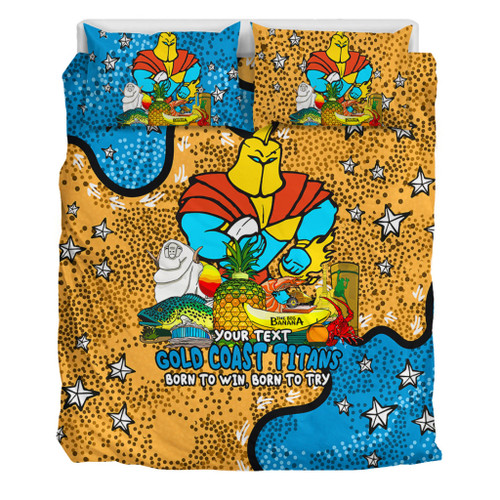 Gold Coast Titans Custom Bedding Set - Australian Big Things Bedding Set Gold Coast Titans Custom Bedding Set - Australian Big Things Bedding Set