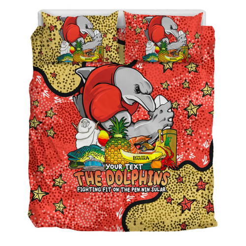 Redcliffe Dolphins Custom Bedding Set - Australian Big Things Bedding Set Redcliffe Dolphins Custom Bedding Set - Australian Big Things Bedding Set