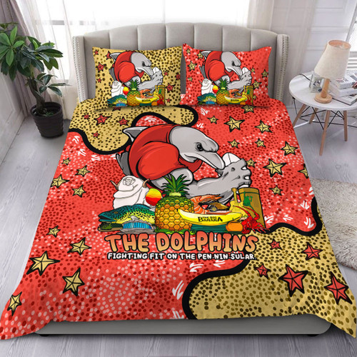 Redcliffe Dolphins Custom Bedding Set - Australian Big Things Bedding Set Redcliffe Dolphins Custom Bedding Set - Australian Big Things Bedding Set