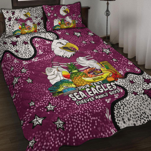 Manly Warringah Sea Eagles Quilt Bed Set - Australian Big Things Quilt Bed Set