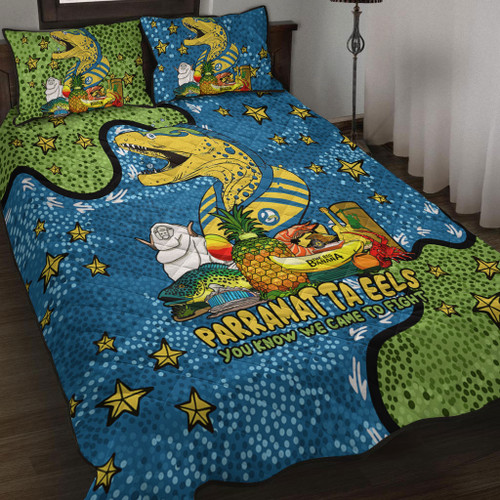 Parramatta Eels Custom Quilt Bed Set - Australian Big Things Quilt Bed Set