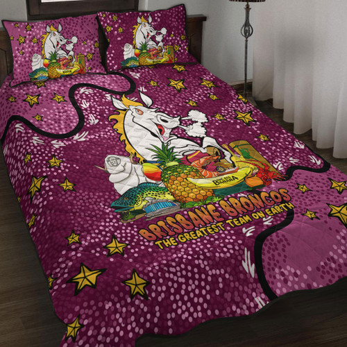 Brisbane Broncos Custom Quilt Bed Set - Australian Big Things Quilt Bed Set