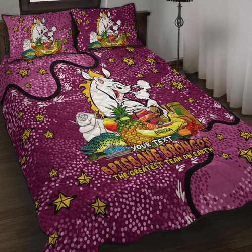 Brisbane Broncos Custom Quilt Bed Set - Australian Big Things Quilt Bed Set Brisbane Broncos Custom Quilt Bed Set - Australian Big Things Quilt Bed Set