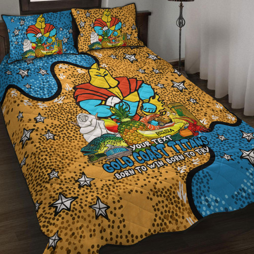 Gold Coast Titans Custom Quilt Bed Set - Australian Big Things Quilt Bed Set Gold Coast Titans Custom Quilt Bed Set - Australian Big Things Quilt Bed Set