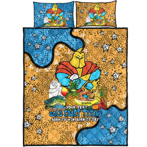 Gold Coast Titans Custom Quilt Bed Set - Australian Big Things Quilt Bed Set Gold Coast Titans Custom Quilt Bed Set - Australian Big Things Quilt Bed Set