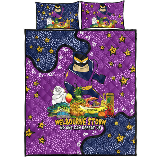 Melbourne Storm Custom Quilt Bed Set - Australian Big Things Quilt Bed Set Melbourne Storm Custom Quilt Bed Set - Australian Big Things Quilt Bed Set