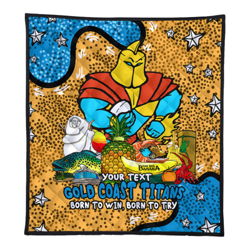 Gold Coast Titans Custom Quilt - Australian Big Things Quilt Gold Coast Titans Custom Quilt - Australian Big Things Quilt