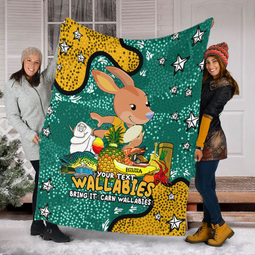 Australia Wallabies Custom Blanket - Australian Big Things Blanket Australia Wallabies Custom Blanket - Australian Big Things Blanket