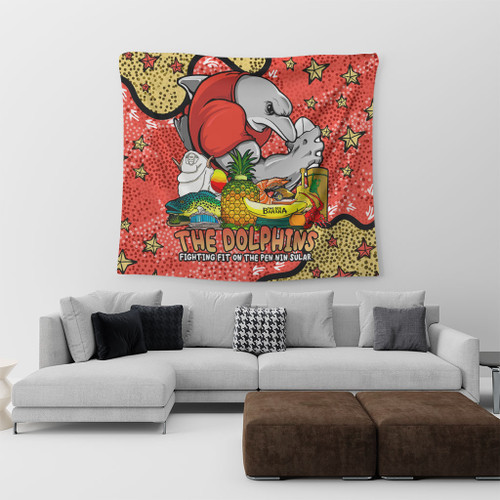 Redcliffe Dolphins Custom Tapestry - Australian Big Things Tapestry Redcliffe Dolphins Custom Tapestry - Australian Big Things Tapestry