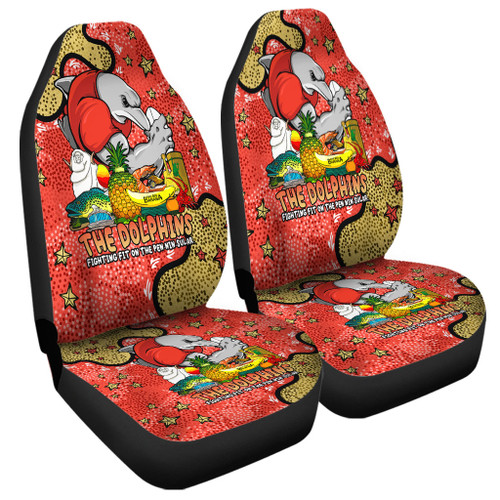 Redcliffe Dolphins Custom Car Seat Cover - Australian Big Things Car Seat Cover Redcliffe Dolphins Custom Car Seat Cover - Australian Big Things Car Seat Cover