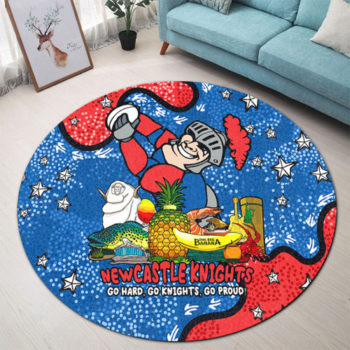 Newcastle Knights Custom Round Rug - Australian Big Things Round Rug Newcastle Knights Custom Round Rug - Australian Big Things Round Rug