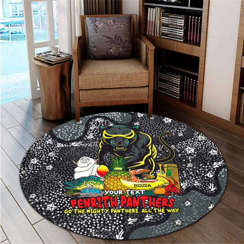 Penrith Panthers Custom Round Rug - Australian Big Things Round Rug Penrith Panthers Custom Round Rug - Australian Big Things Round Rug