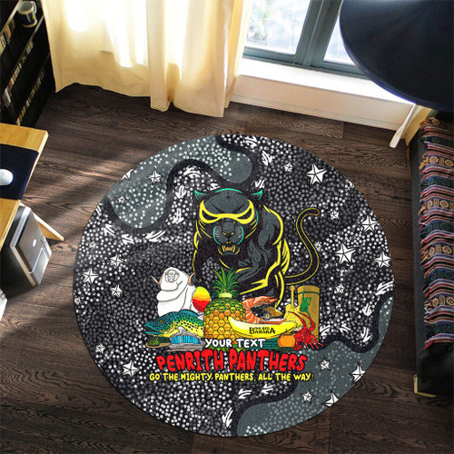 Penrith Panthers Custom Round Rug - Australian Big Things Round Rug