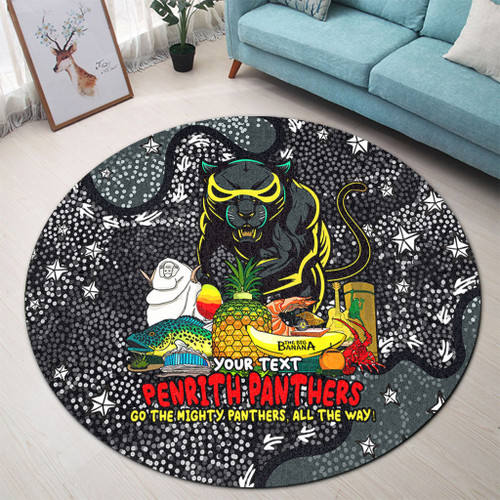 Penrith Panthers Custom Round Rug - Australian Big Things Round Rug Penrith Panthers Custom Round Rug - Australian Big Things Round Rug