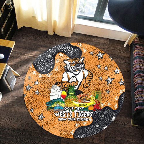 Wests Tigers Custom Round Rug - Australian Big Things Round Rug Wests Tigers Custom Round Rug - Australian Big Things Round Rug