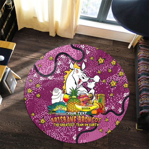 Brisbane Broncos Custom Round Rug - Australian Big Things Round Rug Brisbane Broncos Custom Round Rug - Australian Big Things Round Rug