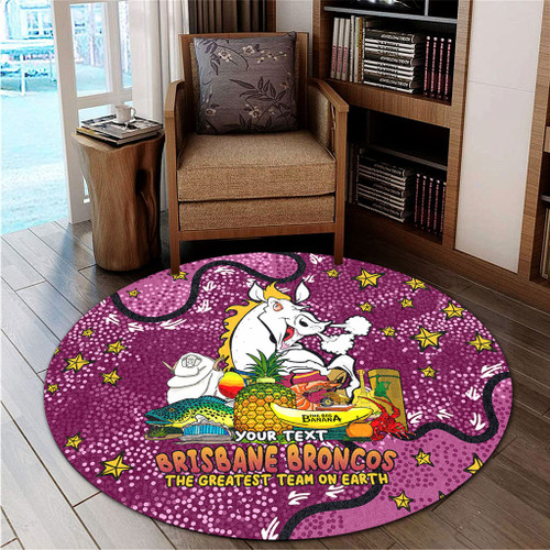 Brisbane Broncos Custom Round Rug - Australian Big Things Round Rug Brisbane Broncos Custom Round Rug - Australian Big Things Round Rug