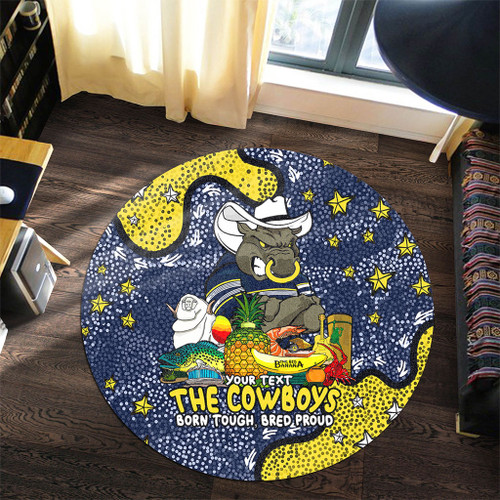 North Queensland Cowboys Custom Round Rug - Australian Big Things Round Rug North Queensland Cowboys Custom Round Rug - Australian Big Things Round Rug