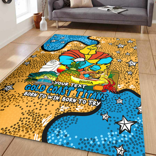 Gold Coast Titans Custom Area Rug - Australian Big Things Area Rug