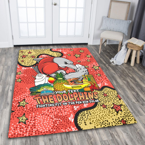 Redcliffe Dolphins Custom Area Rug - Australian Big Things Area Rug Redcliffe Dolphins Custom Area Rug - Australian Big Things Area Rug