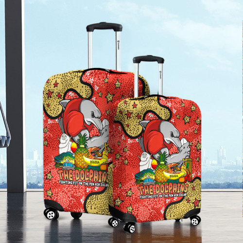 Redcliffe Dolphins Custom Luggage Cover - Australian Big Things Luggage Cover Redcliffe Dolphins Custom Luggage Cover - Australian Big Things Luggage Cover