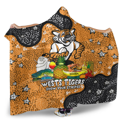 Wests Tigers Custom Hooded Blanket - Australian Big Things Hooded Blanket Wests Tigers Custom Hooded Blanket - Australian Big Things Hooded Blanket