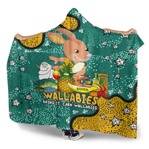 Australia Wallabies Custom Hooded Blanket - Australian Big Things Hooded Blanket Australia Wallabies Custom Hooded Blanket - Australian Big Things Hooded Blanket