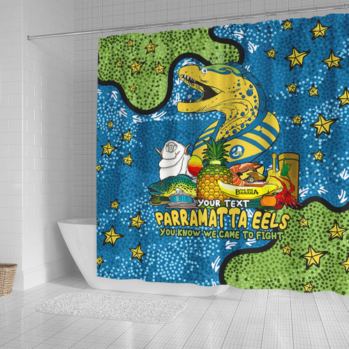 Parramatta Eels Custom Shower Curtain - Australian Big Things Shower Curtain Parramatta Eels Custom Shower Curtain - Australian Big Things Shower Curtain