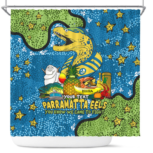 Parramatta Eels Custom Shower Curtain - Australian Big Things Shower Curtain Parramatta Eels Custom Shower Curtain - Australian Big Things Shower Curtain