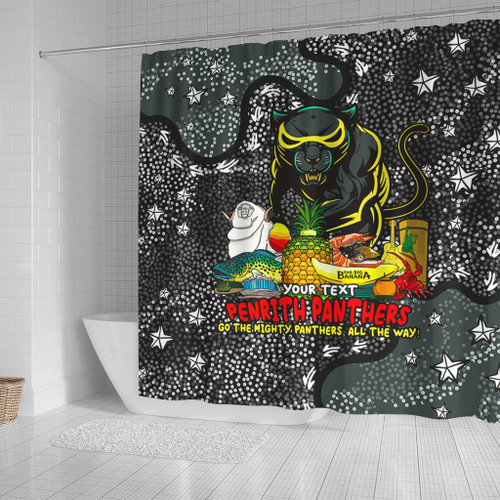 Penrith Panthers Custom Shower Curtain - Australian Big Things Shower Curtain Penrith Panthers Custom Shower Curtain - Australian Big Things Shower Curtain