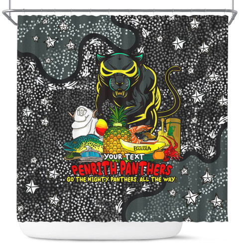 Penrith Panthers Custom Shower Curtain - Australian Big Things Shower Curtain Penrith Panthers Custom Shower Curtain - Australian Big Things Shower Curtain