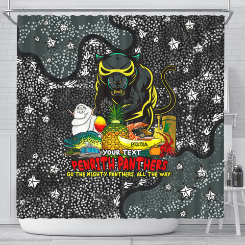 Penrith Panthers Custom Shower Curtain - Australian Big Things Shower Curtain Penrith Panthers Custom Shower Curtain - Australian Big Things Shower Curtain