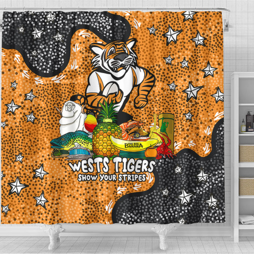 Wests Tigers Custom Shower Curtain - Australian Big Things Shower Curtain