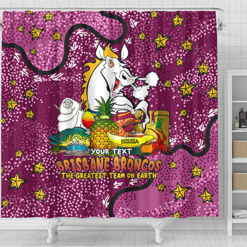 Brisbane Broncos Custom Shower Curtain - Australian Big Things Shower Curtain Brisbane Broncos Custom Shower Curtain - Australian Big Things Shower Curtain